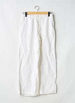 Pantalon droit tissage popeline taille normale blanc H&M femme