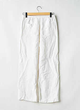 Pantalon droit tissage popeline taille normale blanc H&M femme