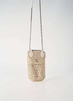 Sac fermeture rabat pressionné forme rectangulaire beige MAJE femme