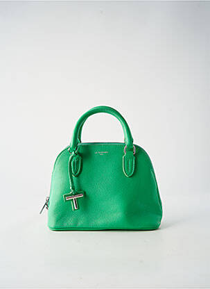 Sac fermeture zippée vert LE TANNEUR femme