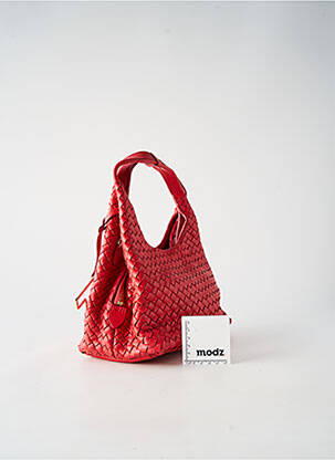 Sac fermeture zippée rouge LE TANNEUR femme