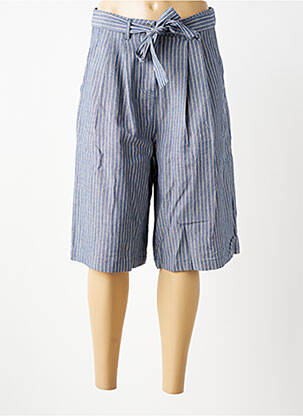 Bermuda fermeture zippée sous rabat boutonné bleu RUE MAZARINE femme