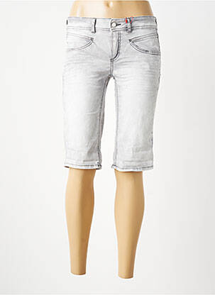 Bermuda fermeture zippée sous rabat boutonné gris STREET ONE femme