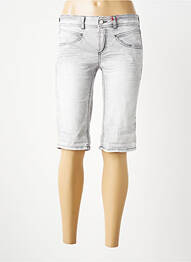 Bermuda fermeture zippée sous rabat boutonné gris STREET ONE femme