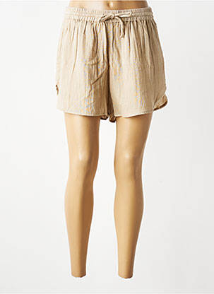 Short coupe droite beige ICHI femme