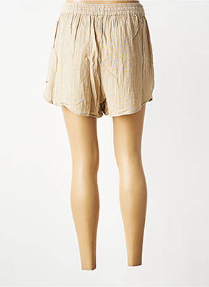 Short coupe droite beige ICHI femme