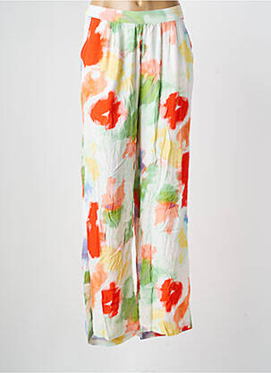 Pantalon large tissage crêpe orange ICHI femme