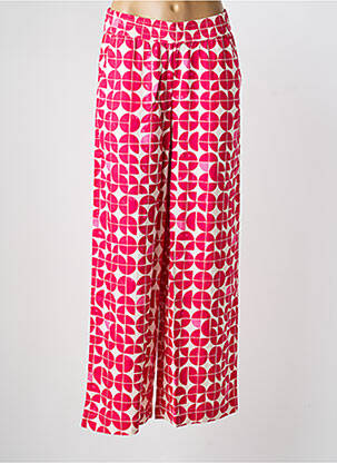 Pantalon large tissage popeline rose ICHI femme