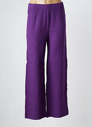 Pantalon large tissage crêpe taille normale violet RUE MAZARINE femme