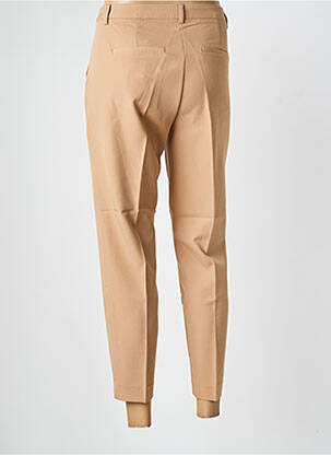 Pantalon chino fermeture zippée sous rabat avec crochet taille haute beige ICHI femme