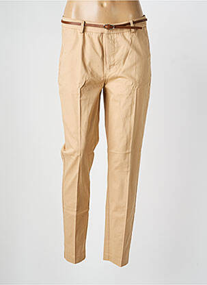 Pantalon chino tissage popeline taille normale beige B.YOUNG femme