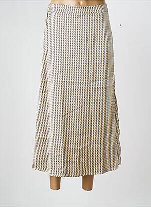Jupe longue imprimé fantaisie beige VERO MODA femme