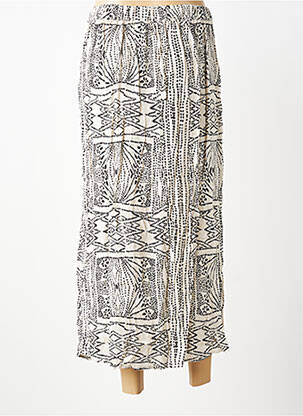 Jupe longue imprimé fantaisie beige VERO MODA femme