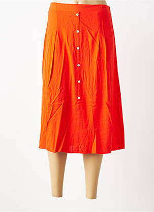 Jupe mi-longue coupe évasée orange VERO MODA femme