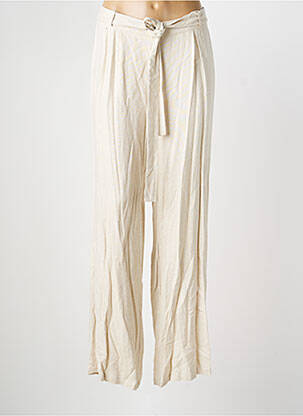 Pantalon large poches taille normale beige GEVANA femme