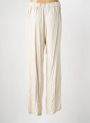 Pantalon large poches taille normale beige GEVANA femme
