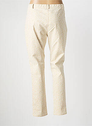 Pantalon slim tissage popeline taille normale beige GEVANA femme
