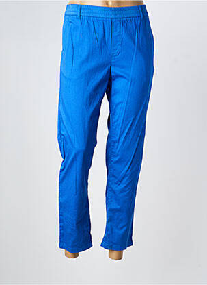 Pantalon chino tissage popeline taille normale bleu GEVANA femme