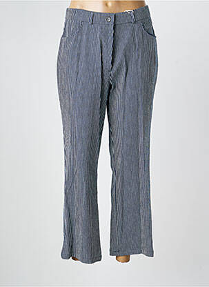 Pantalon droit tissage popeline taille normale bleu GEVANA femme