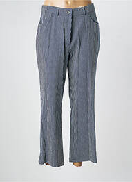 Pantalon droit tissage popeline taille normale bleu GEVANA femme