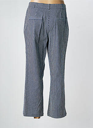 Pantalon droit tissage popeline taille normale bleu GEVANA femme