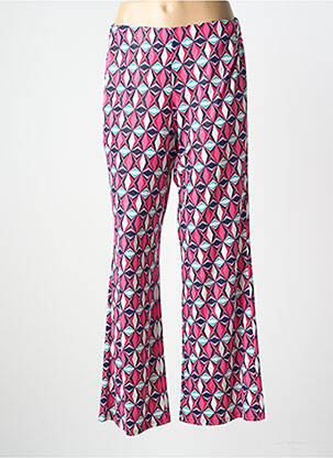 Pantalon large tissage crêpe taille normale rose GEVANA femme