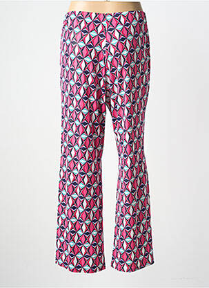 Pantalon large tissage crêpe taille normale rose GEVANA femme