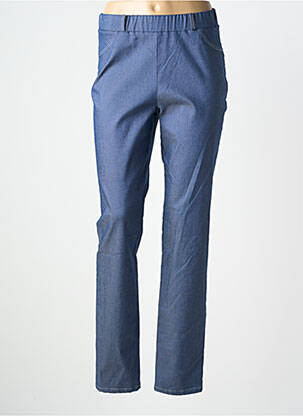 Pantalon slim taille élastique taille normale bleu GEVANA femme