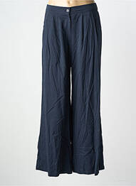 Pantalon flare taille à pinces taille haute bleu GEVANA femme