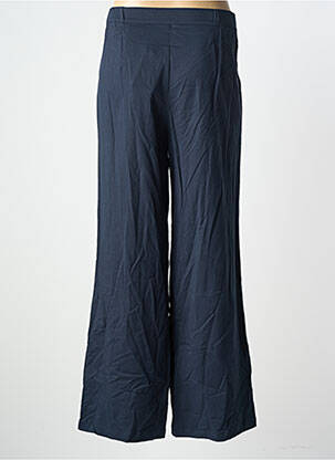 Pantalon flare taille à pinces taille haute bleu GEVANA femme