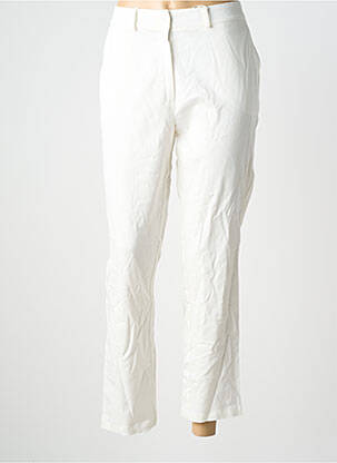 Pantalon chino tissage popeline taille normale blanc GEVANA femme