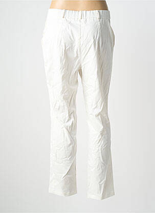 Pantalon chino tissage popeline taille normale blanc GEVANA femme