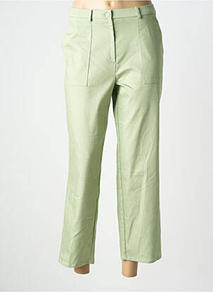 Pantalon 7/8 taille à pinces taille normale vert GEVANA femme