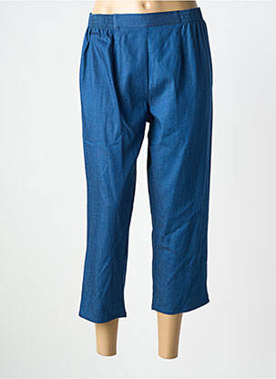 Pantacourt coupe droite taille normale bleu GEVANA femme