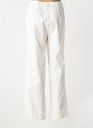 Pantalon flare taille élastique taille normale blanc GEVANA femme