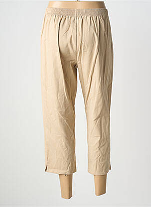 Pantacourt stretch taille normale beige GEVANA femme