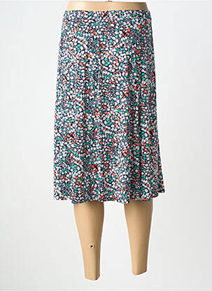 Jupe mi-longue stretch bleu GEVANA femme