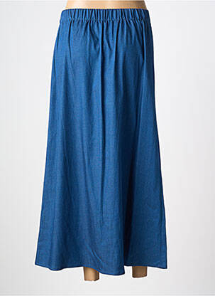 Jupe longue coupe fluide bleu GEVANA femme