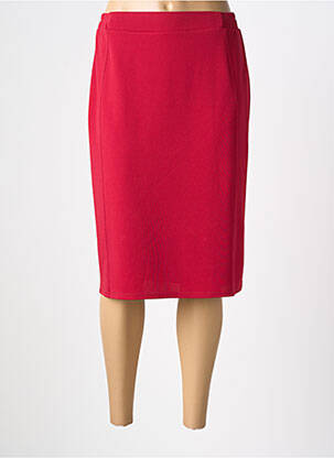 Jupe mi-longue stretch rouge GEVANA femme