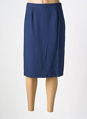 Jupe mi-longue doublure textile bleu GEVANA femme