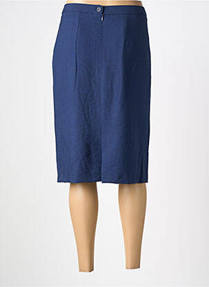 Jupe mi-longue doublure textile bleu GEVANA femme