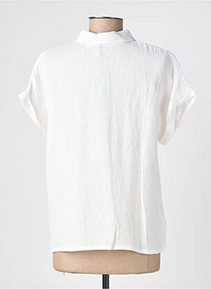 Chemisier coupe droite manches courtes blanc GEVANA femme