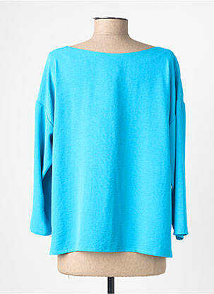Top tissage crêpe manches longues bleu GEVANA femme