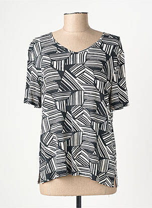 T-shirt imprimé fantaisie manches courtes noir GEVANA femme