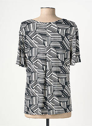 T-shirt imprimé fantaisie manches courtes noir GEVANA femme