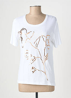 T-shirt sérigraphie manches courtes blanc GEVANA femme