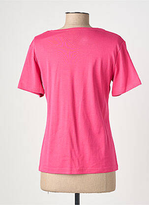 T-shirt sérigraphie manches courtes rose GEVANA femme