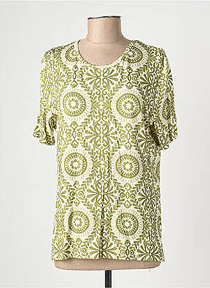 T-shirt imprimé fantaisie manches courtes vert GEVANA femme