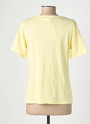 T-shirt sérigraphie avec strass manches courtes jaune GEVANA femme