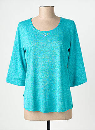Top stretch manches longues bleu GEVANA femme